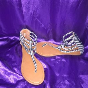 Blue and White Aeropostale sandals